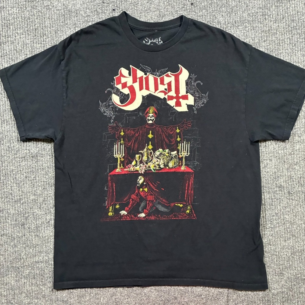 Ghost Band T Shirt Mens XL Black Papa Emeritus Altar Graphic Metal Tee